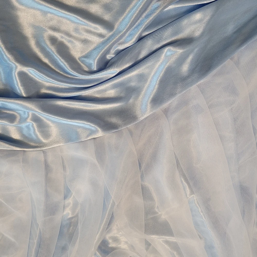 TWO 2xCustom Made blue tulle Dessert Table Skirt, Wedding, Birthday Baby Shower